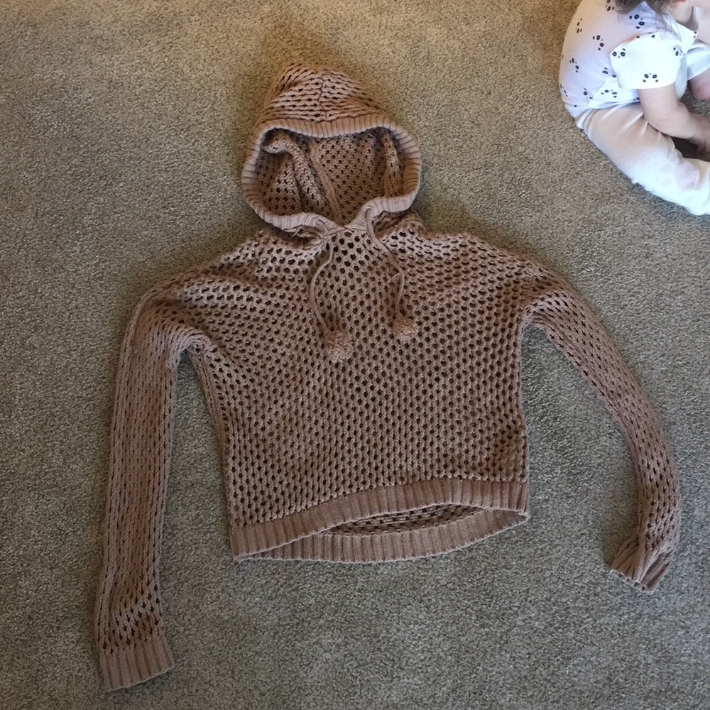 Knit cropped sweatshirt